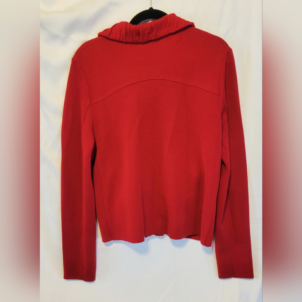 🖤COLDWATER CREEK SZ M Red Double-Breasted Women's Sweater Cardigan - Picture 2 of 5
